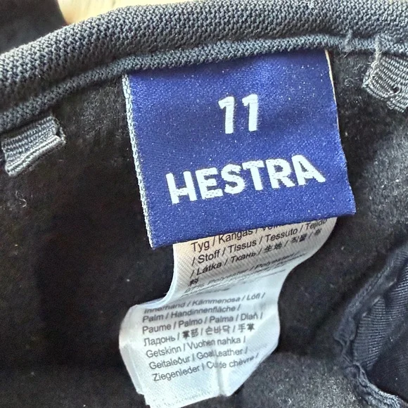 Hestra Black and White Gloves with Gold Accents - Picture 3 of 4